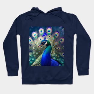 Gorgeous peacock with teal and gold plumage Hoodie